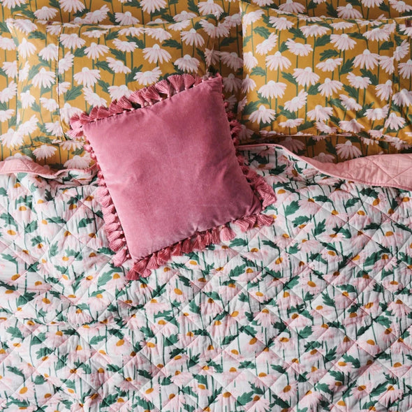 Dusty Rose Velvet Tassel Cushion (PRE-ORDER)-Cushions-Antipodream