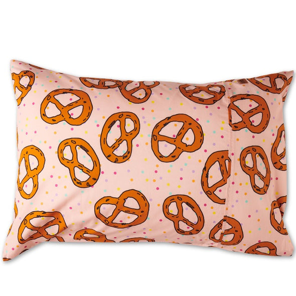 Kip & Co Pretzel Pink Organic Cotton Pillowcase-Pillowcases-Antipodream