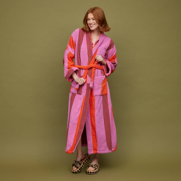 Redondo Towelling Robe - Dahlia (PRE-ORDER)-Bathrobes-Antipodream