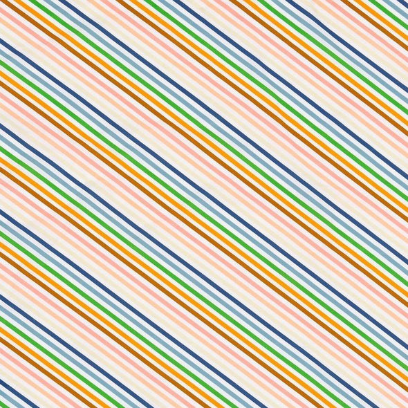 Ice Cream Stripe Fitted Cot Sheet-Fitted sheet-CASTLE-Antipodream