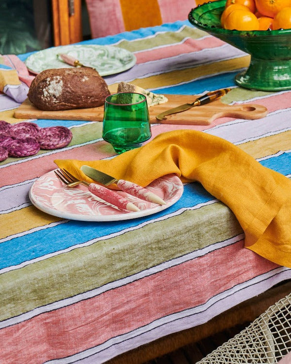 Majorca Stripe Woven Linen Tablecloth-Table Cloths-KIP & CO-Antipodream