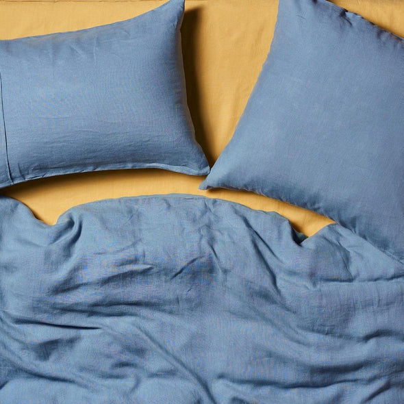 Washed Denim Linen Pillowcase Set-Pillowcases-KIP & CO-Antipodream